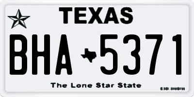 TX license plate BHA5371