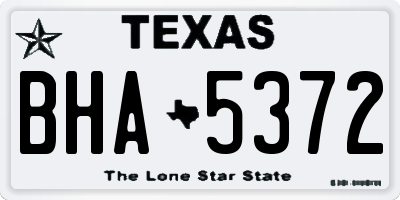 TX license plate BHA5372
