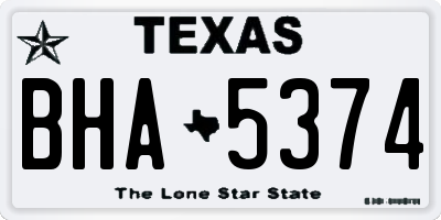 TX license plate BHA5374