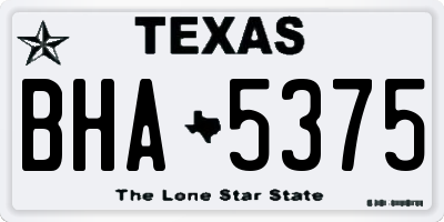 TX license plate BHA5375