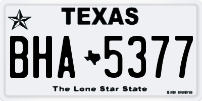 TX license plate BHA5377