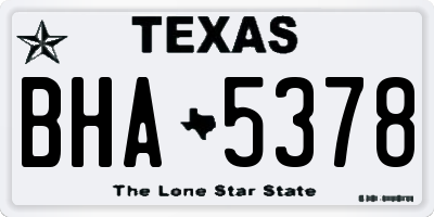 TX license plate BHA5378