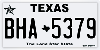 TX license plate BHA5379