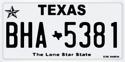 TX license plate BHA5381