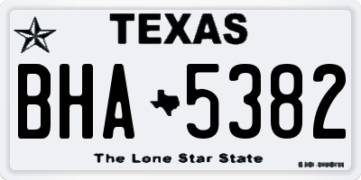TX license plate BHA5382