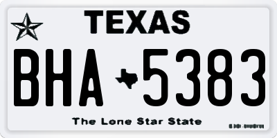TX license plate BHA5383