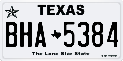 TX license plate BHA5384