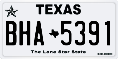 TX license plate BHA5391