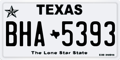TX license plate BHA5393