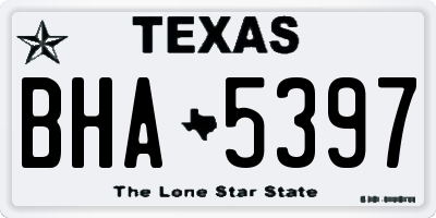 TX license plate BHA5397