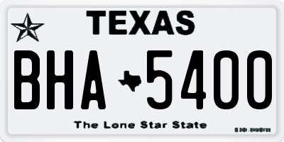 TX license plate BHA5400