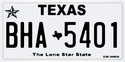 TX license plate BHA5401