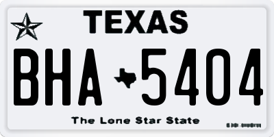 TX license plate BHA5404