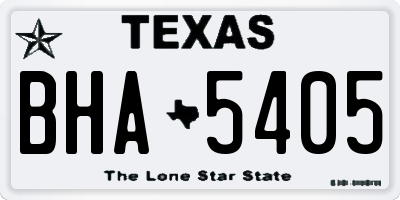 TX license plate BHA5405