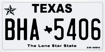 TX license plate BHA5406