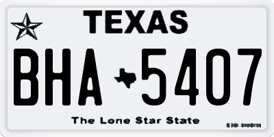 TX license plate BHA5407