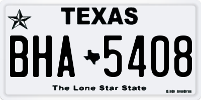 TX license plate BHA5408