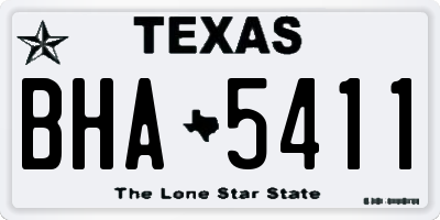 TX license plate BHA5411