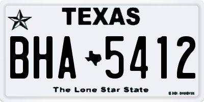 TX license plate BHA5412