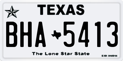 TX license plate BHA5413