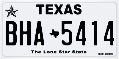 TX license plate BHA5414