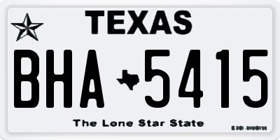 TX license plate BHA5415