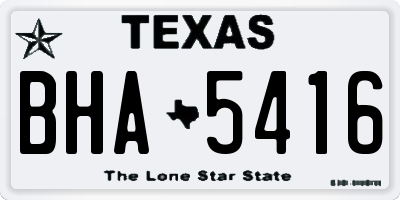 TX license plate BHA5416