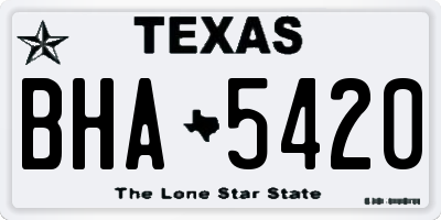 TX license plate BHA5420