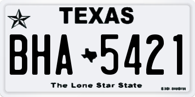 TX license plate BHA5421