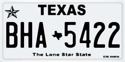 TX license plate BHA5422