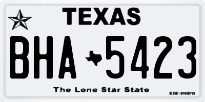 TX license plate BHA5423