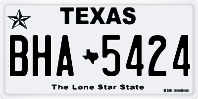 TX license plate BHA5424