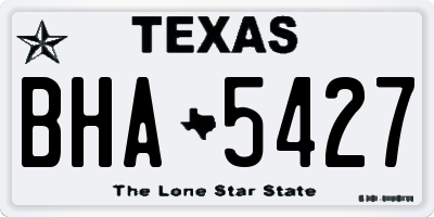 TX license plate BHA5427