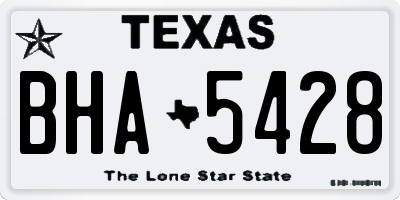 TX license plate BHA5428