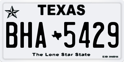 TX license plate BHA5429