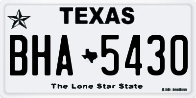 TX license plate BHA5430