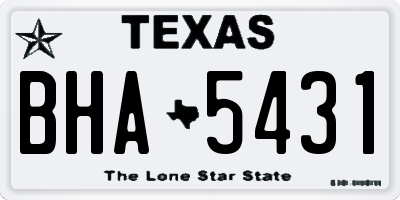 TX license plate BHA5431