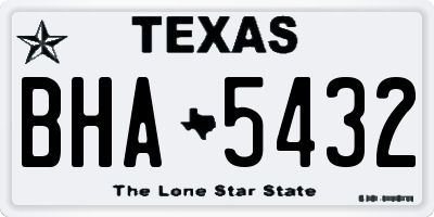 TX license plate BHA5432