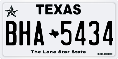TX license plate BHA5434