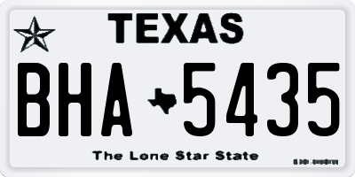 TX license plate BHA5435