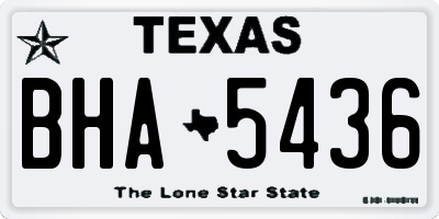 TX license plate BHA5436
