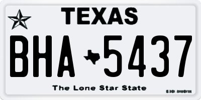 TX license plate BHA5437