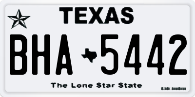 TX license plate BHA5442