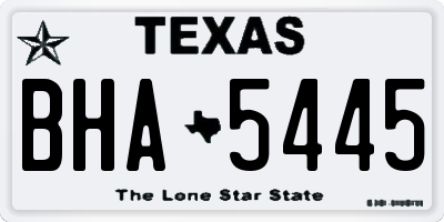 TX license plate BHA5445