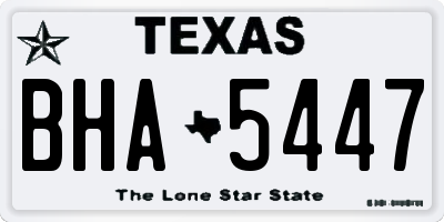 TX license plate BHA5447