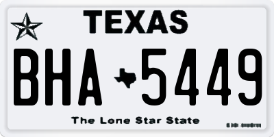 TX license plate BHA5449