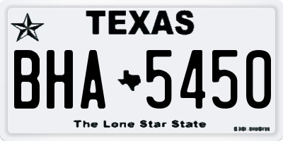 TX license plate BHA5450