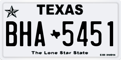 TX license plate BHA5451