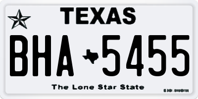 TX license plate BHA5455