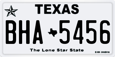 TX license plate BHA5456
